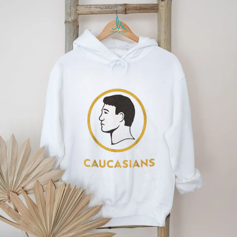 Caucasians Parody Logo Sports Satire White Graphic T Shirt
