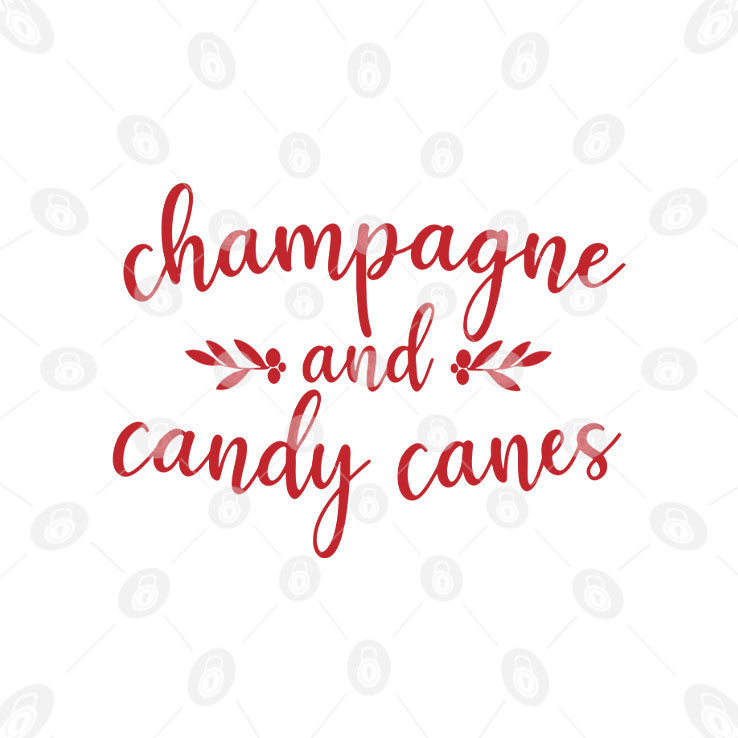 Champagne And Candy Canes Christmas T Shirt
