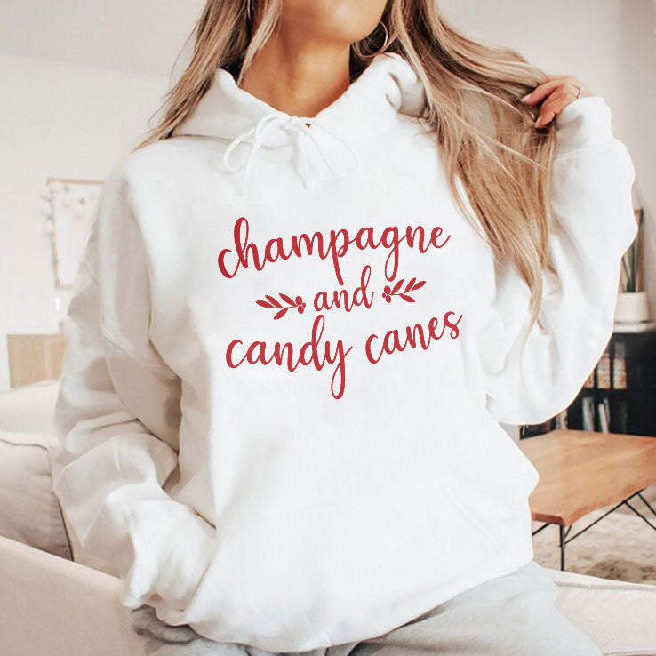 Champagne And Candy Canes Christmas T Shirt