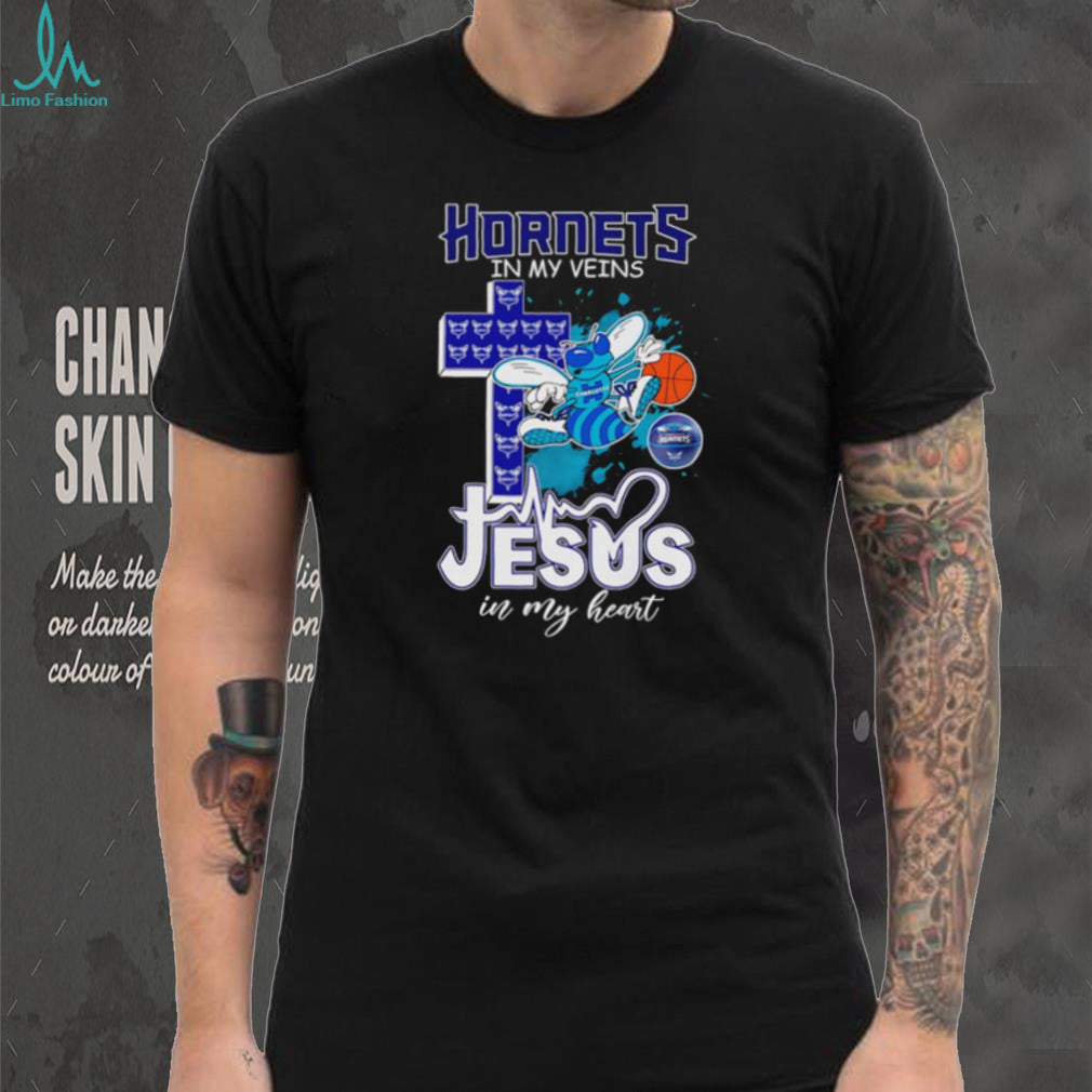 Charlotte Hornets Basketball Jesus in My Heart Christian NBA Fan T Shirt