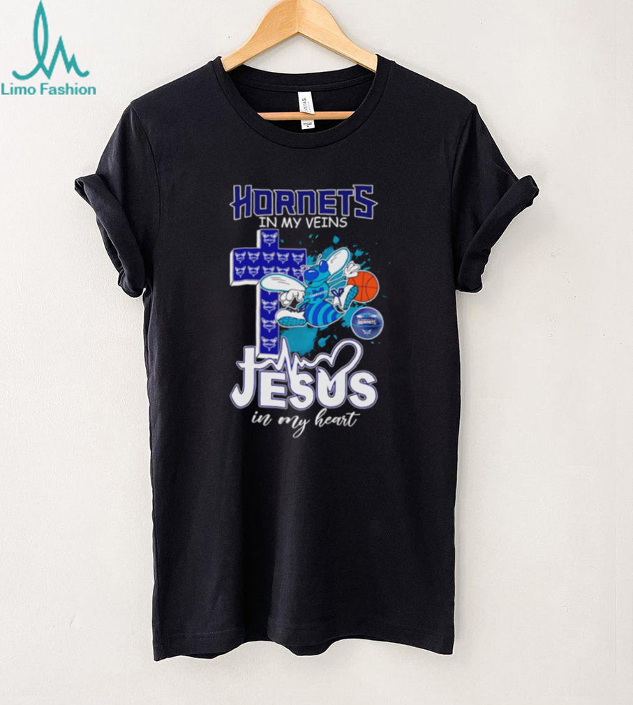 Charlotte Hornets Basketball Jesus in My Heart Christian NBA Fan T Shirt