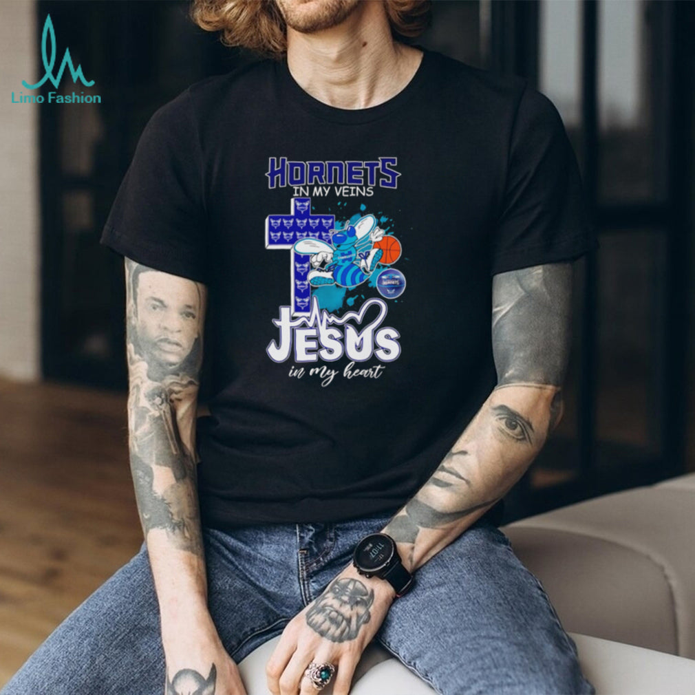 Charlotte Hornets Basketball Jesus in My Heart Christian NBA Fan T Shirt