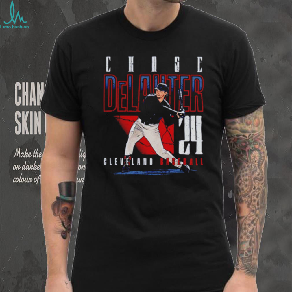 Chase DeLauter Cleveland Baseball #24 Retro Signature Style T Shirt