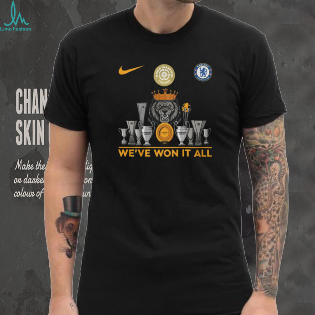 Chelsea FC “We’ve Won It All” Trophies Lion Crown T Shirt
