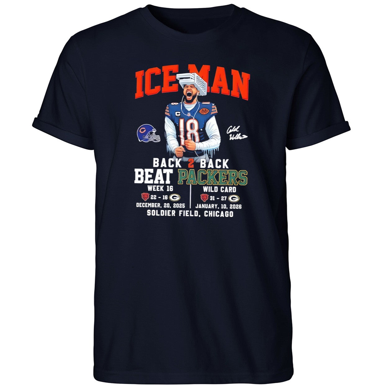 Chicago Bear Iceman Back 2 Back Beat Packers Shirt