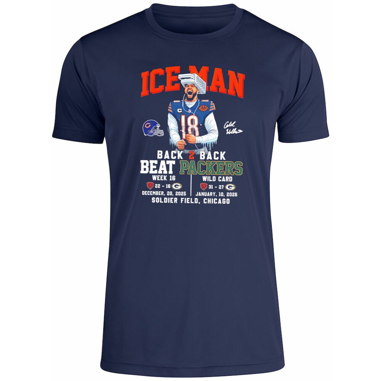 Chicago Bear Iceman Back 2 Back Beat Packers Shirt