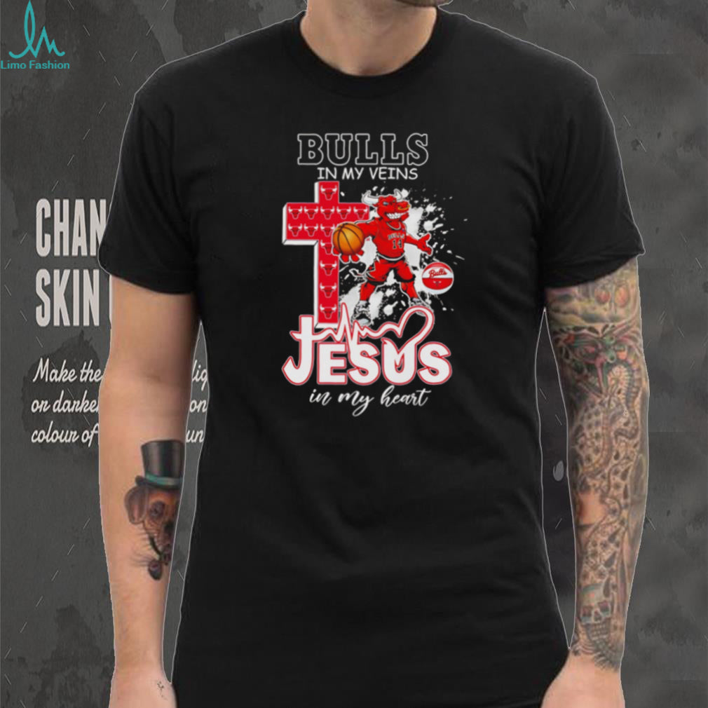 Chicago Bulls Basketball Jesus in My Heart Christian Sports Fan T Shirt