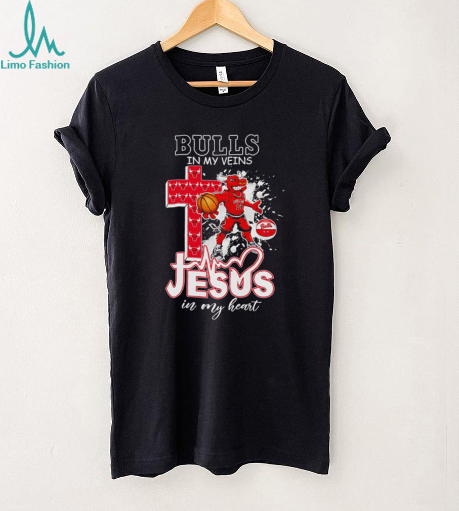 Chicago Bulls Basketball Jesus in My Heart Christian Sports Fan T Shirt