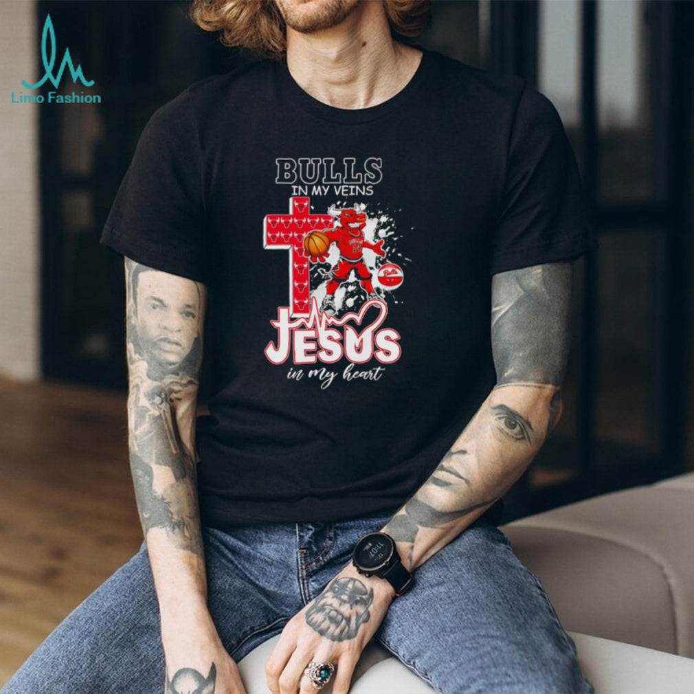Chicago Bulls Basketball Jesus in My Heart Christian Sports Fan T Shirt