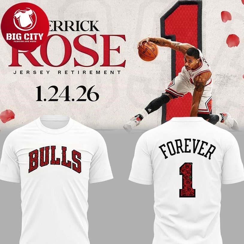 Chicago Bulls Derrick Martell Rose Retirement 2026 Two Sided Shirt