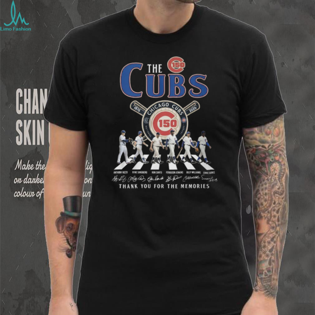 Chicago Cubs 150 Years Anniversary 1876 2026 Abbey Road Signatures T Shirt