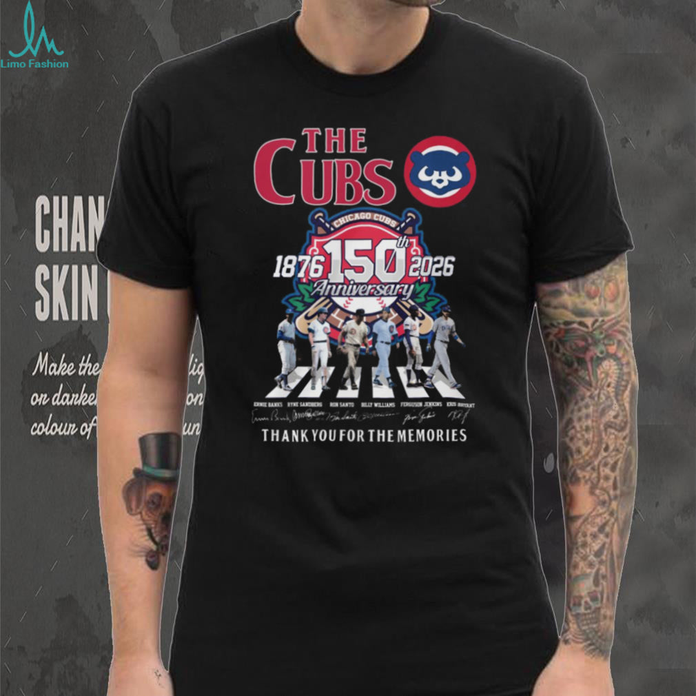 Chicago Cubs 150th Anniversary 1876 2026 Abbey Road Walk Signatures T Shirt