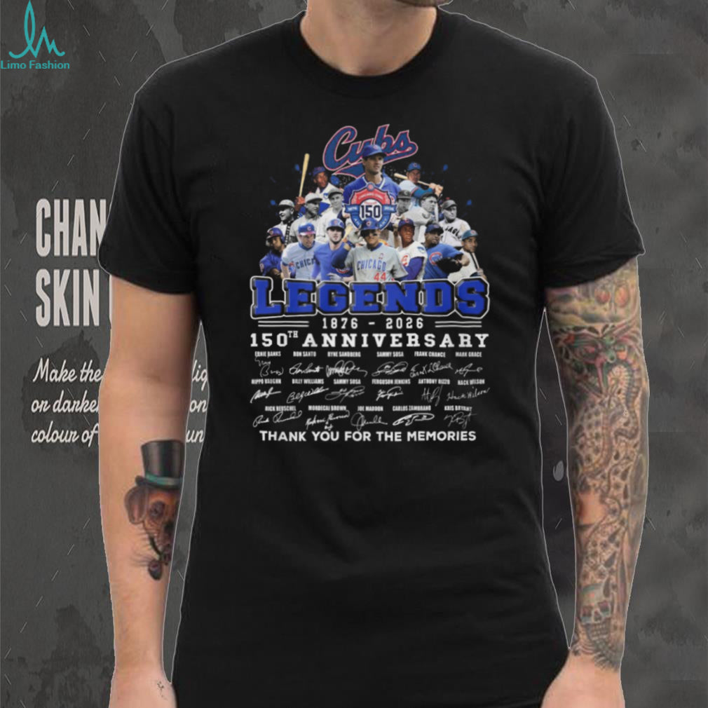 Chicago Cubs Legends 150th Anniversary 1876 2026 Greatest Players Signatures T Shirt