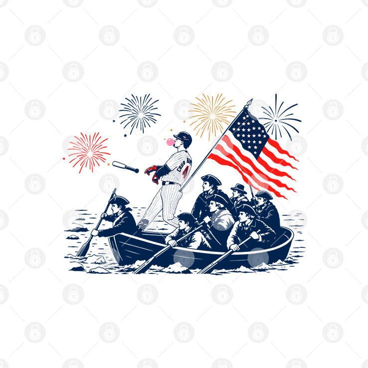 Chicago Cubs PCA Crossing The Delaware 4th Of July T Shirt