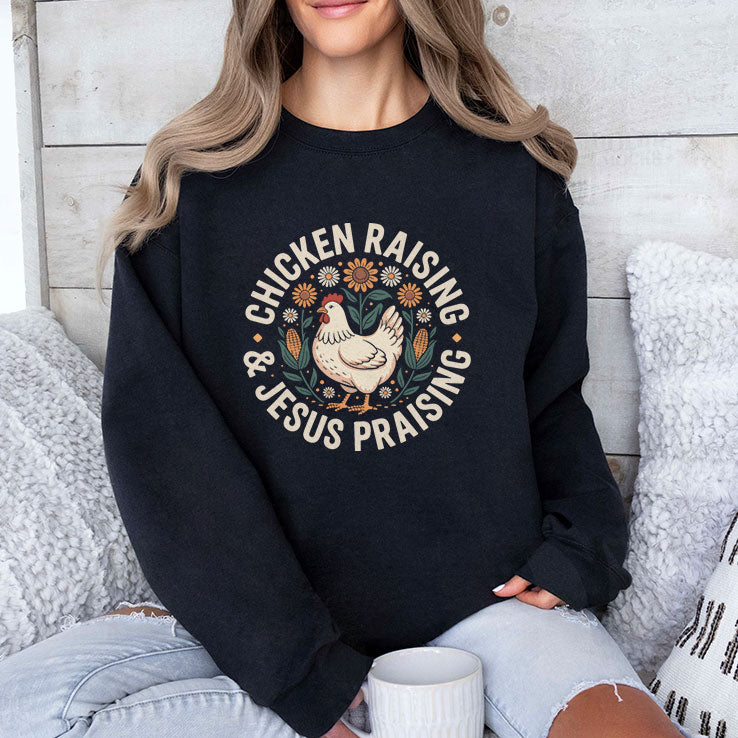 Chicken Raising And Jesus Praising T Shirt