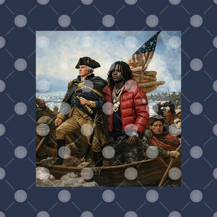 Chief Keef Crossing The Delaware George Washington Parody Shirt