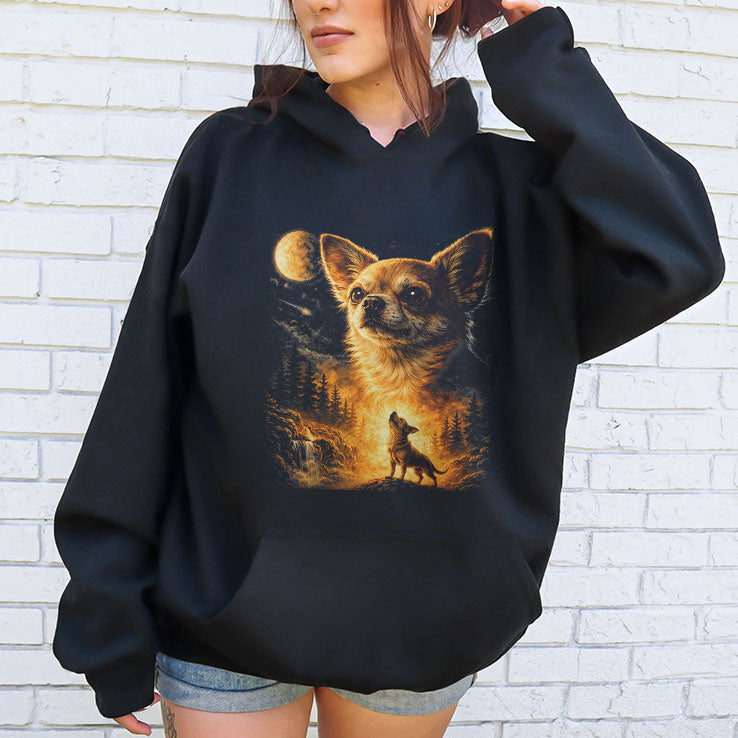 Chihuahua Howling To The Moon T Shirt
