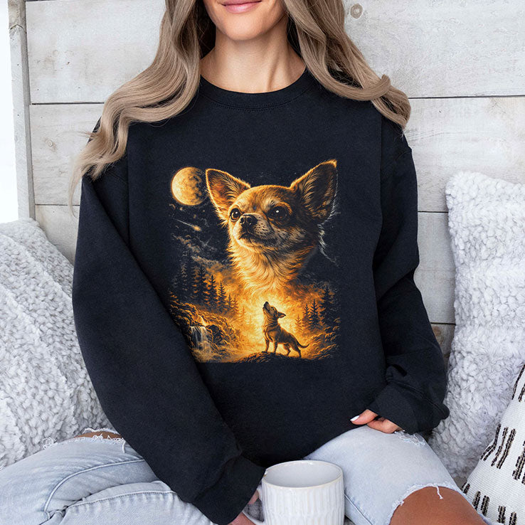 Chihuahua Howling To The Moon T Shirt