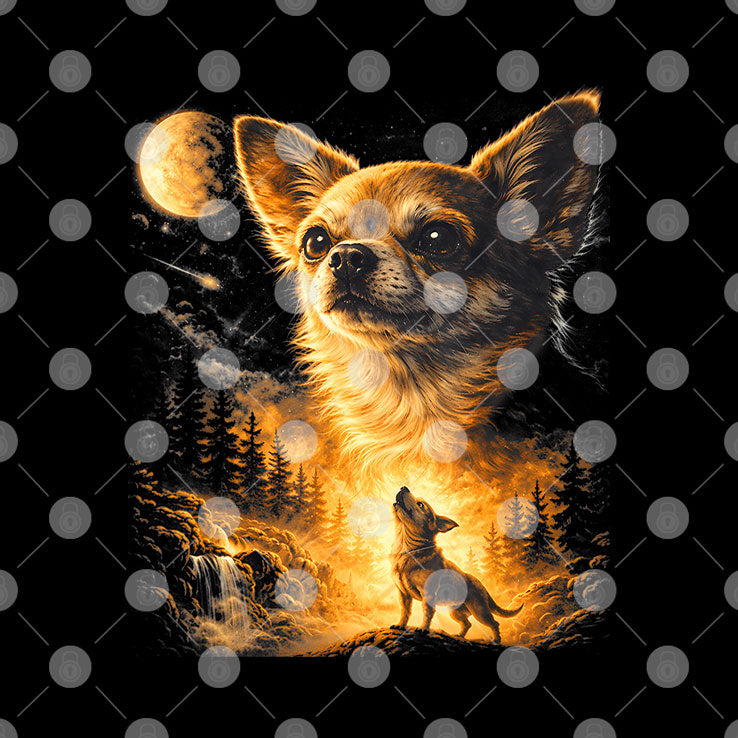 Chihuahua Howling To The Moon T Shirt