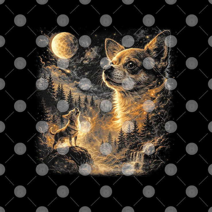 Chihuahua Howling To The Moon Tee Shirt
