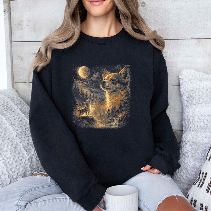 Chihuahua Howling To The Moon Tee Shirt