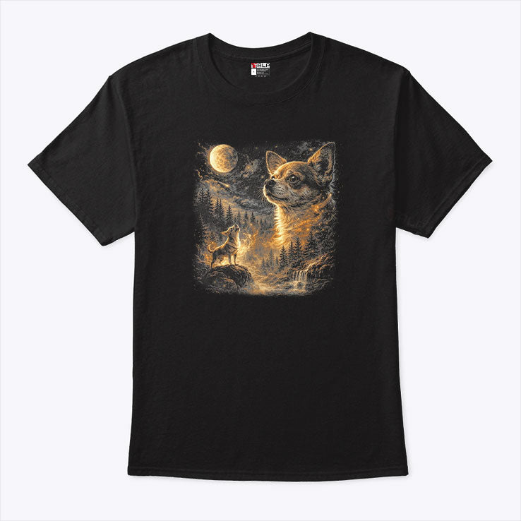 Chihuahua Howling To The Moon Tee Shirt