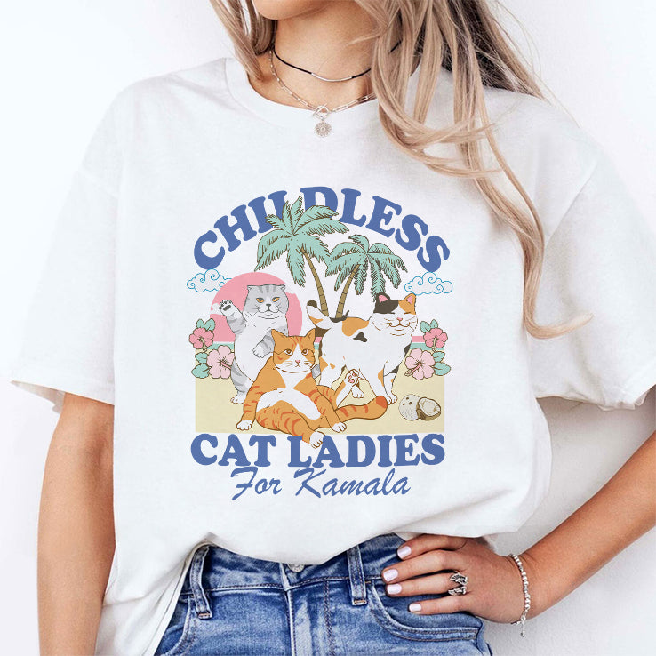 Childless Cat Lady For Kamala Harris Shirt