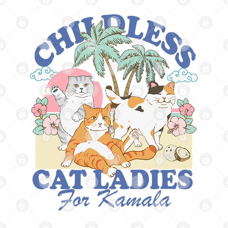 Childless Cat Lady For Kamala Harris Shirt