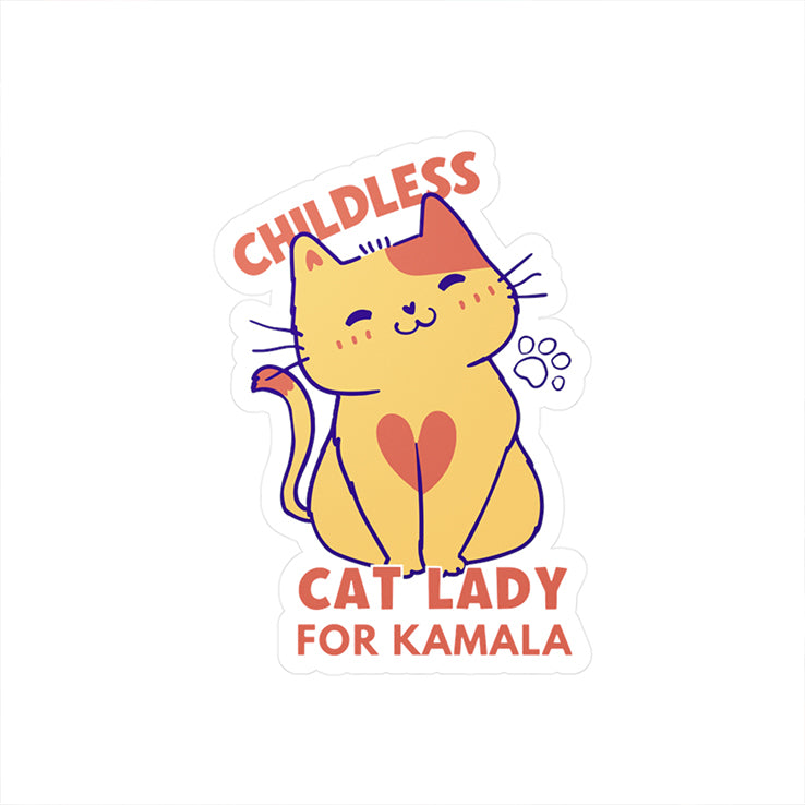 Childless Cat Lady Kamala President 2024 Sticker