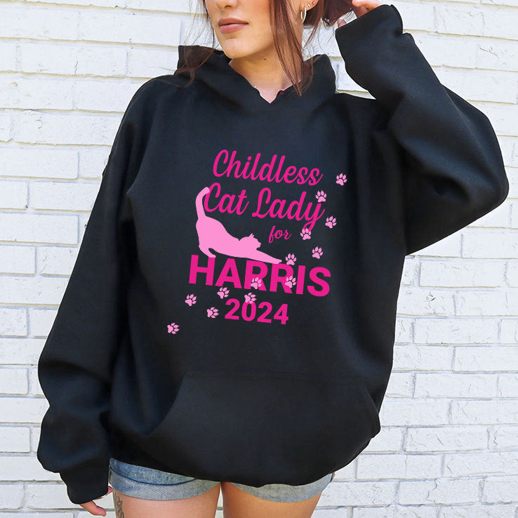 Childless Cat Lady For Harris 2024 T Shirt