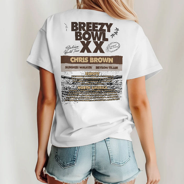 Chris Brown Breezy Bowl XX Pregame Tour 2025 T Shirt