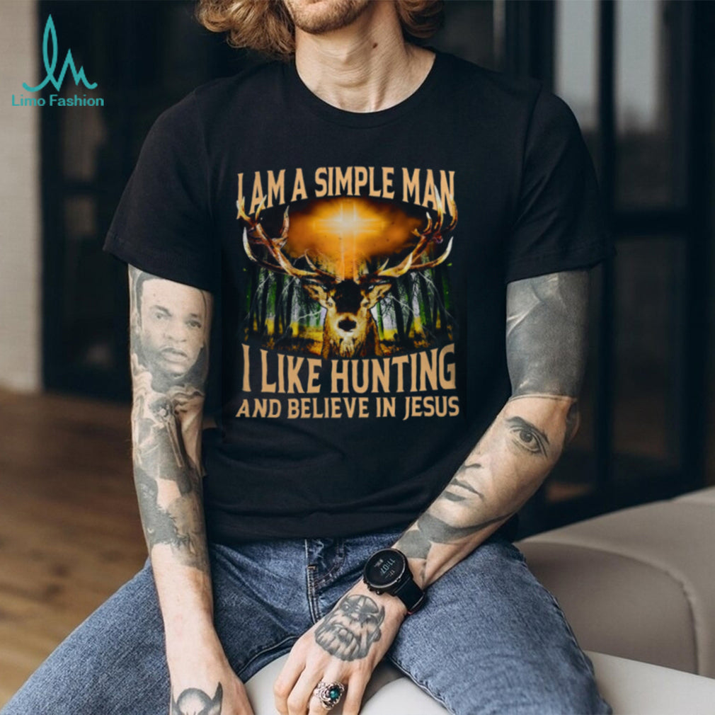 Christian Deer Hunting Simple Man Faith Cross Shirt