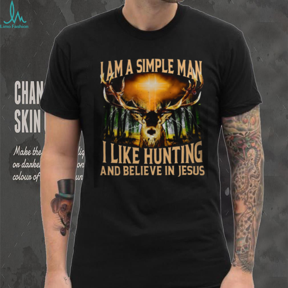 Christian Deer Hunting Simple Man Faith Cross Shirt