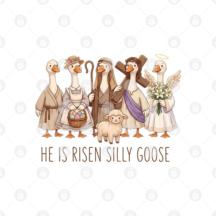 Christian Easter He Is Risen Silly Goose Shirt