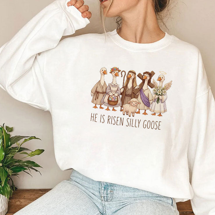 Christian Easter He Is Risen Silly Goose Shirt