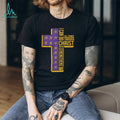 Christian Faith Phil 413 Lakers Purple and Gold Cross Graphic Tee