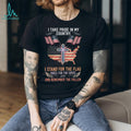 Christian Patriotic US Flag Cross T Shirt Stand For The Flag Kneel For The Cross