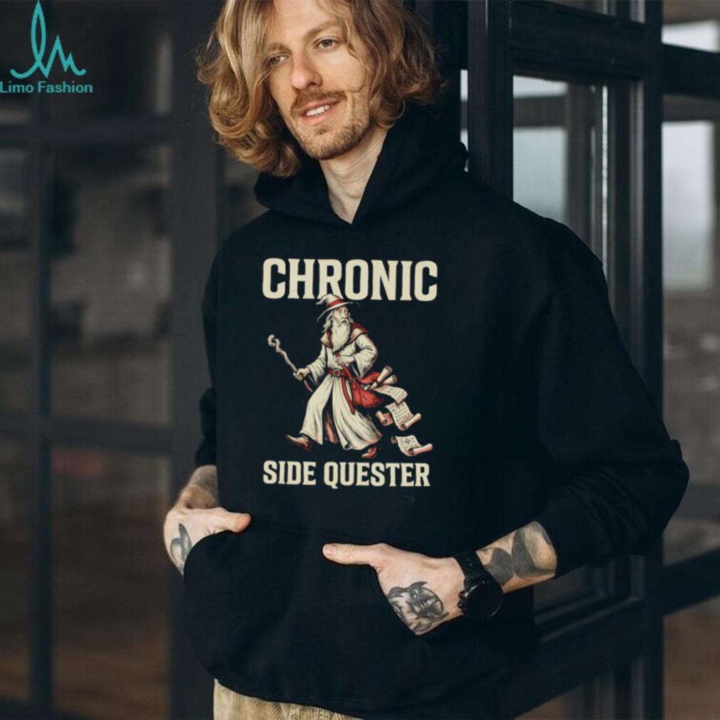 Chronic Side Quester Wizard Fantasy RPG Gaming Vintage Distressed Men Women Fans T Shirt