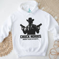 Chuck Norris Doesn’t Sleep He Waits Dual Pistols Silhouette Shirt