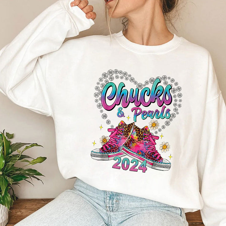 Chucks And Pearls Kamala Harris 2024 For President 47 Shirt
