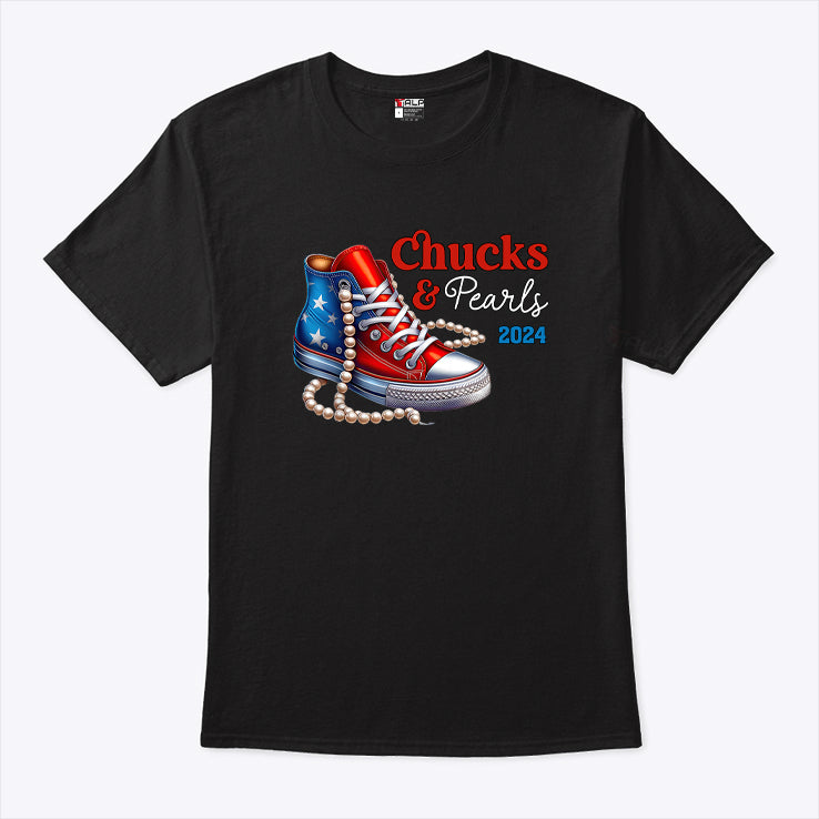 Chucks And Pearls Kamala Harris 2024 Shirt