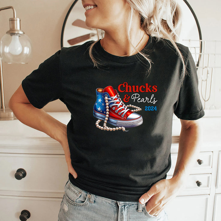 Chucks And Pearls Kamala Harris 2024 Shirt