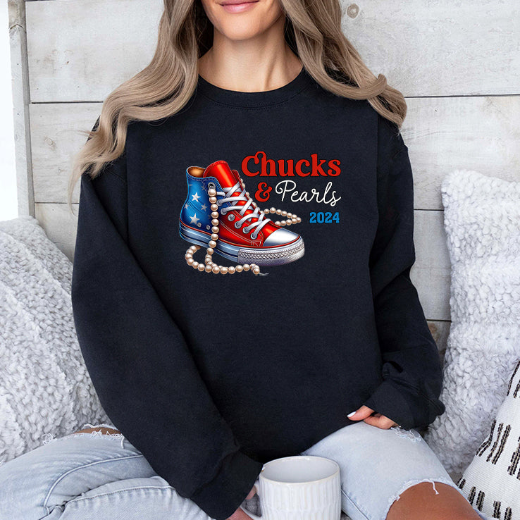 Chucks And Pearls Kamala Harris 2024 Shirt