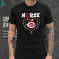 Cincinnati Baseball Nurse T Shirt It’s A Work Of Heart Stethoscope Design