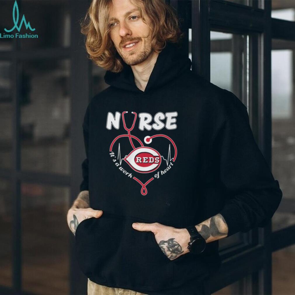 Cincinnati Baseball Nurse T Shirt It’s A Work Of Heart Stethoscope Design