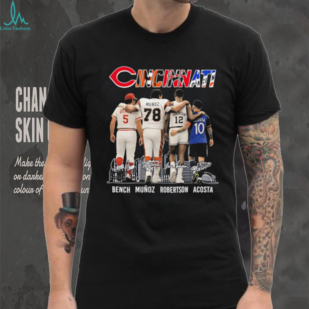 Cincinnati MLB Bench Munoz Robertson Acosta signature shirt