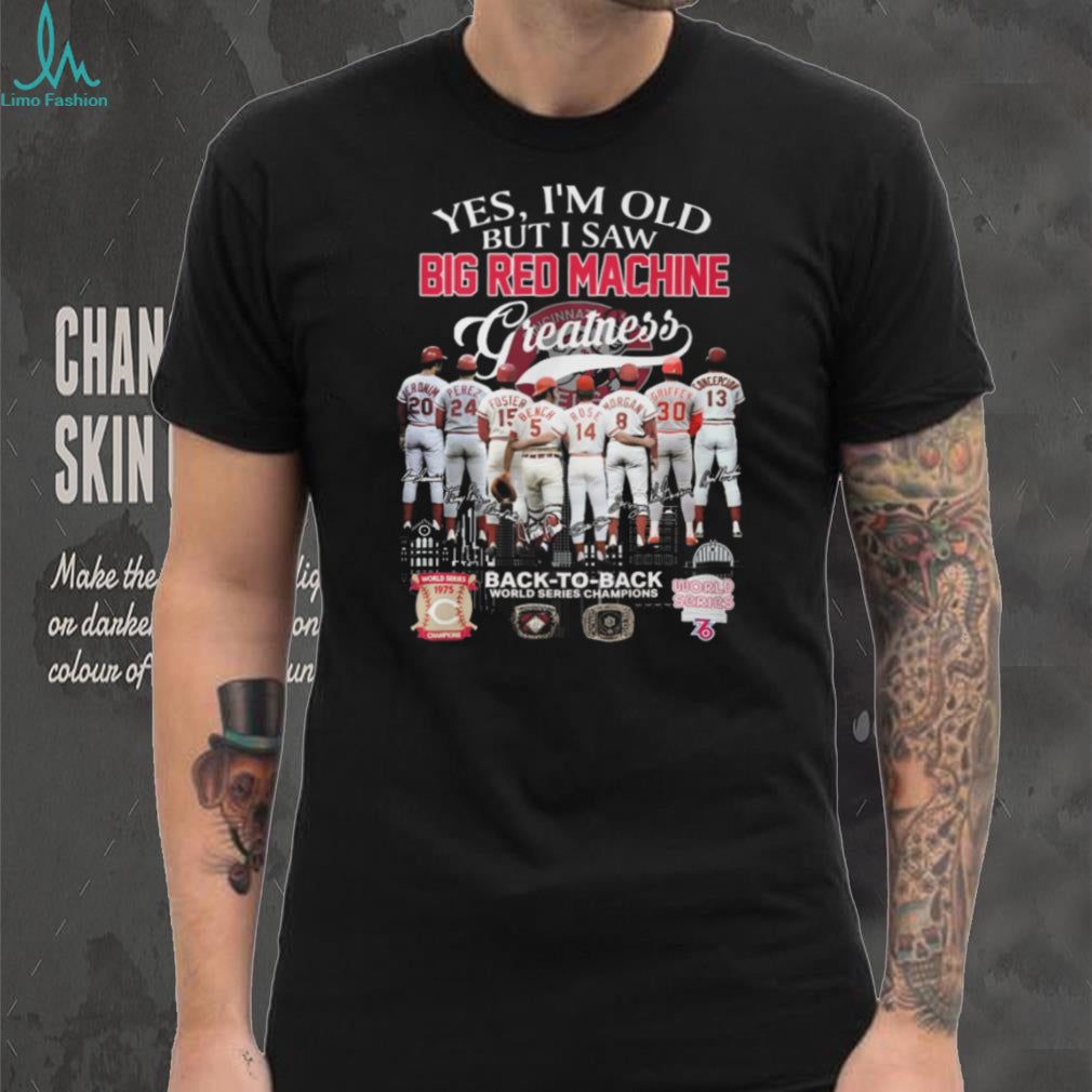 Cincinnati Reds Big Red Machine Back To Back World Series Champions Signatures T Shirt
