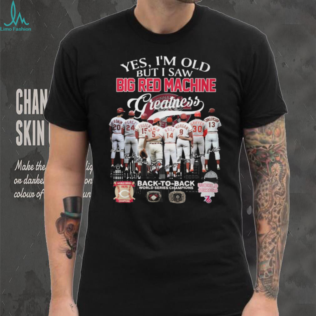 Cincinnati Reds Big Red Machine Greatness Back to Back Champions Signatures T Shirt
