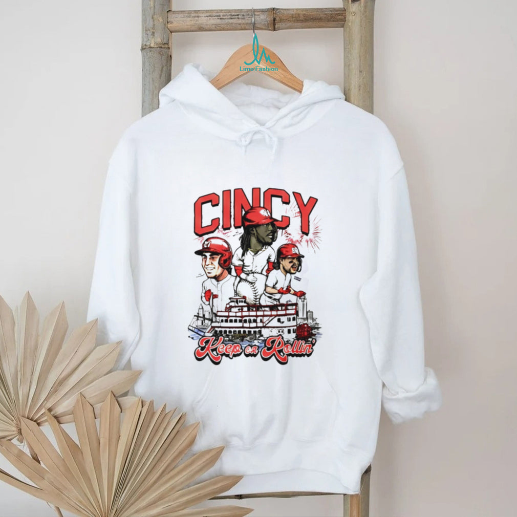 Cincinnati Reds Keep On Rollin Cincy Riverboat Baseball T Shirt