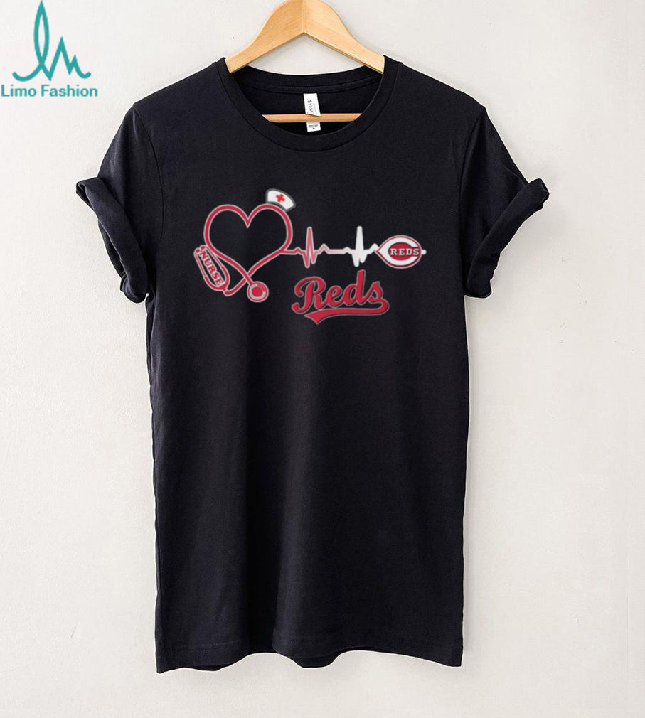 Cincinnati Reds Nurse Heartbeat Stethoscope MLB Baseball Fan T Shirt